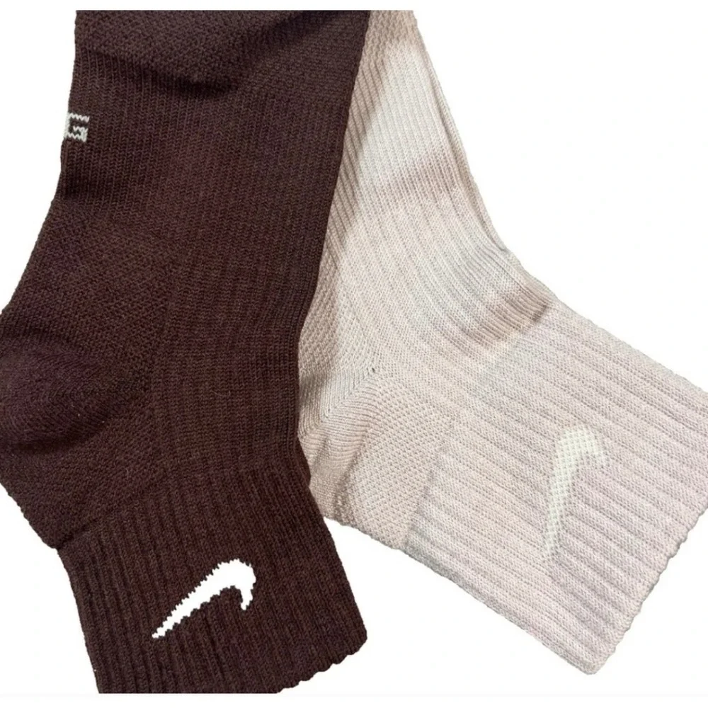 Nike Everyday Wool‎ Blend Ankle Socks 2-Pack Dri-Fit Unisex Brown Beige